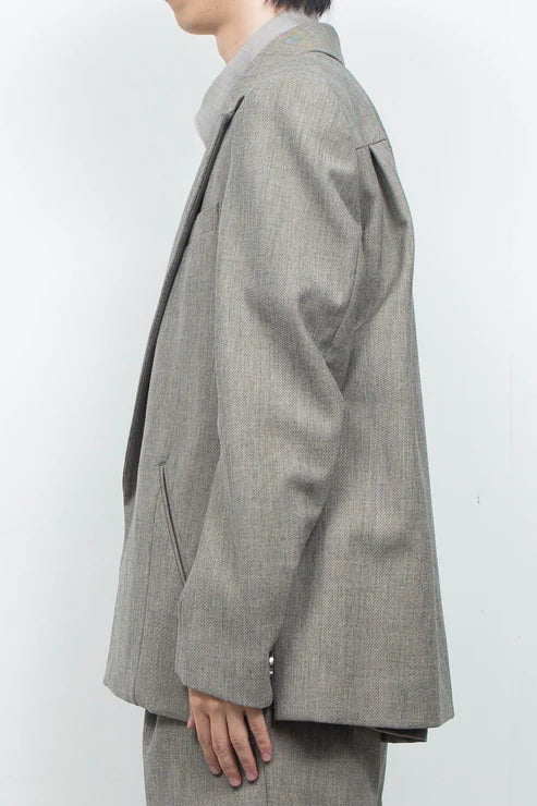 NOTCHED LAPEL DOUBLE BREASTED TAILORED JACKET