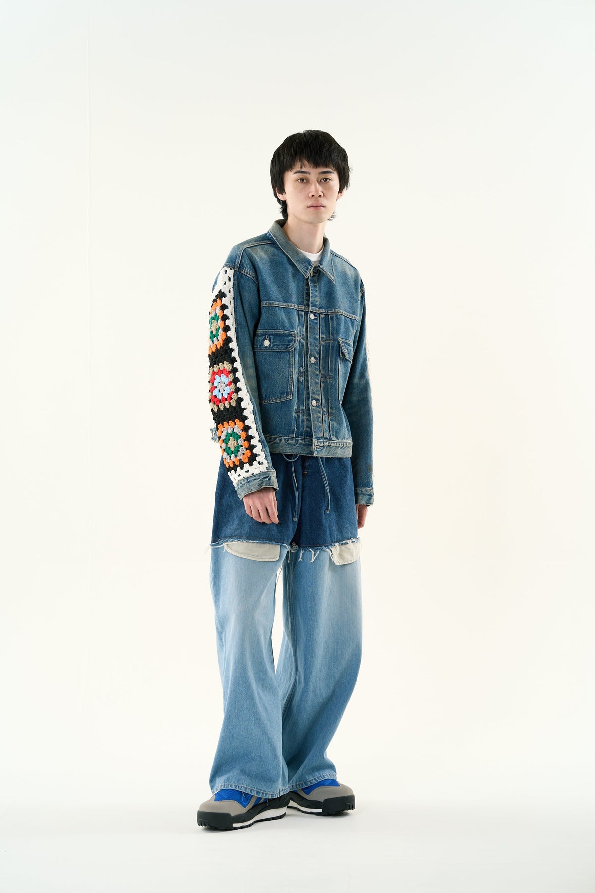 CROCHET DENIM BLOUSON