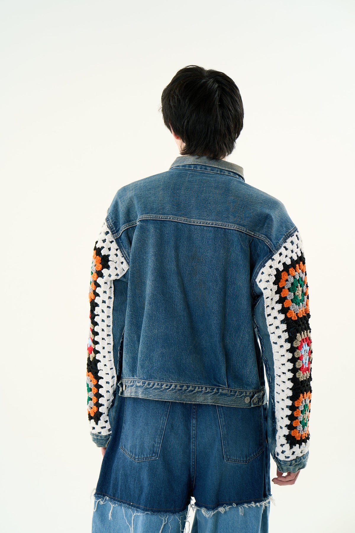 CROCHET DENIM BLOUSON