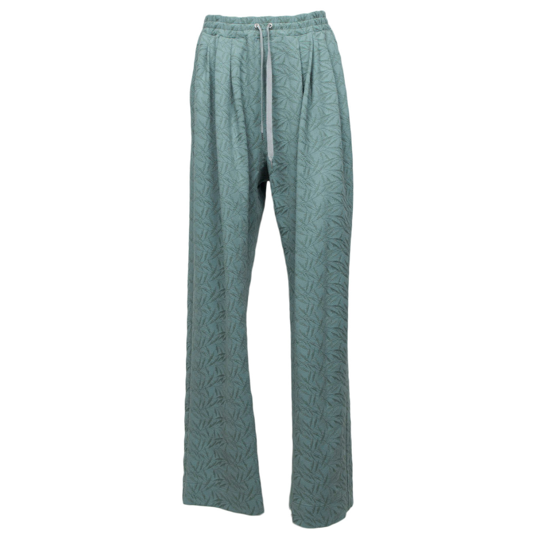 Original fabric 3-tucked easy trousers (GLASS GREEN)