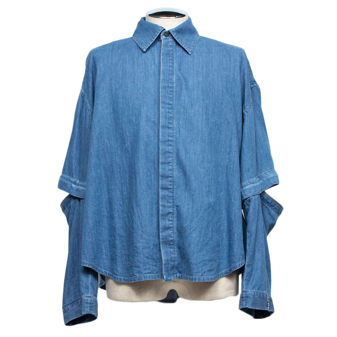 Detachable Sleeve Shirt (BLUE WASHED)