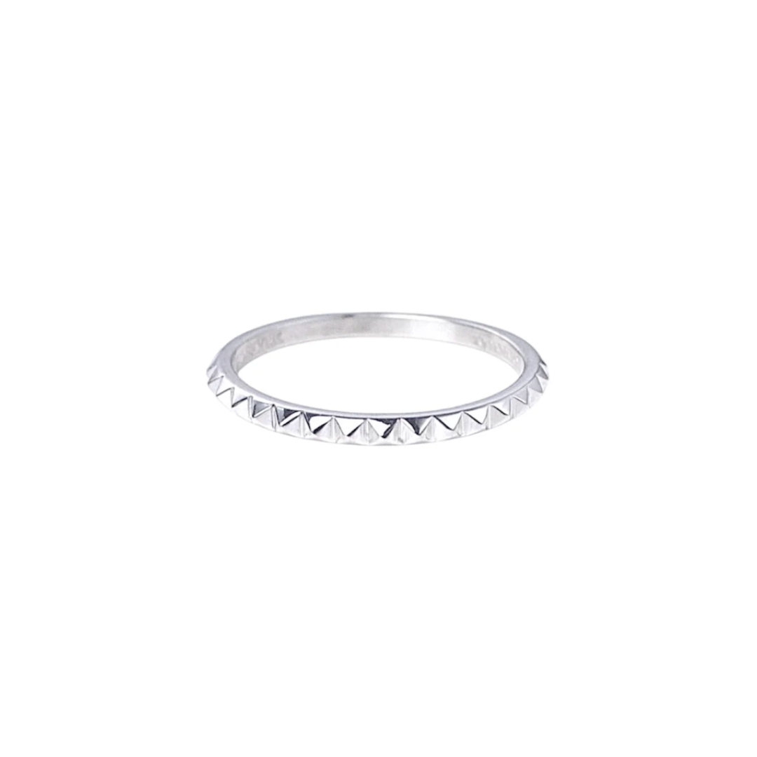 micro pyramid studs ring (silver)
