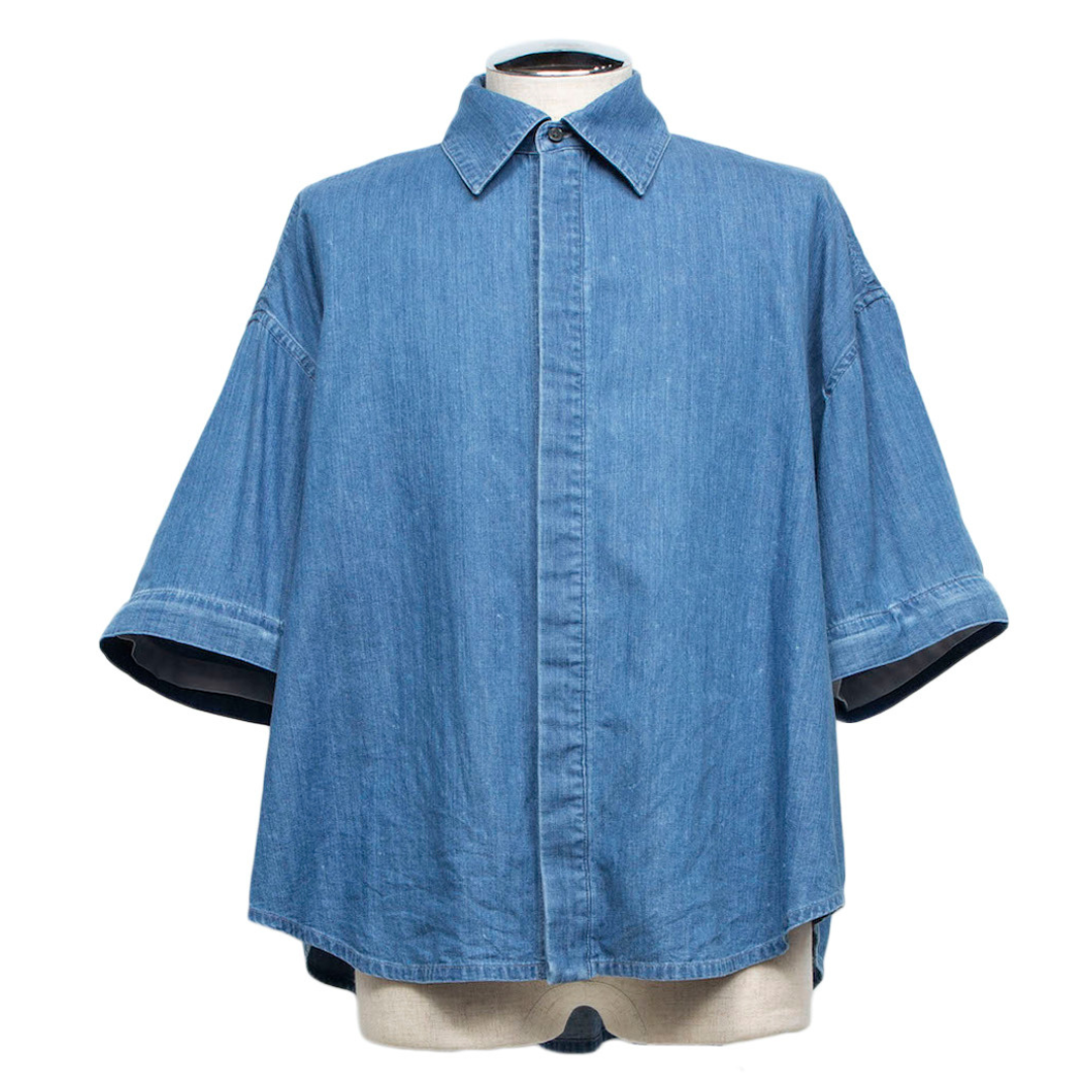 Detachable Sleeve Shirt (BLUE WASHED)