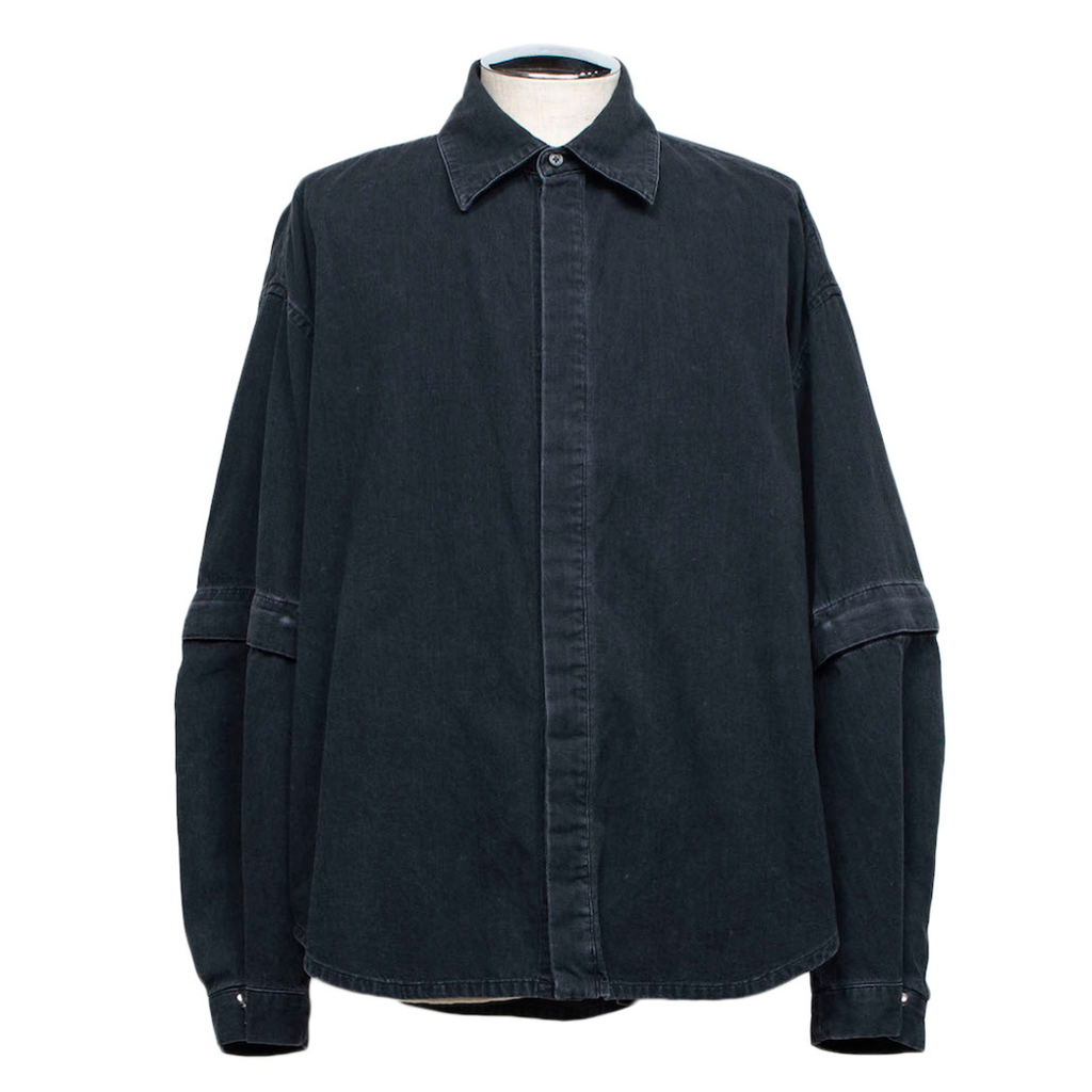 Detachable Sleeve Shirt (BLACK WASHED)