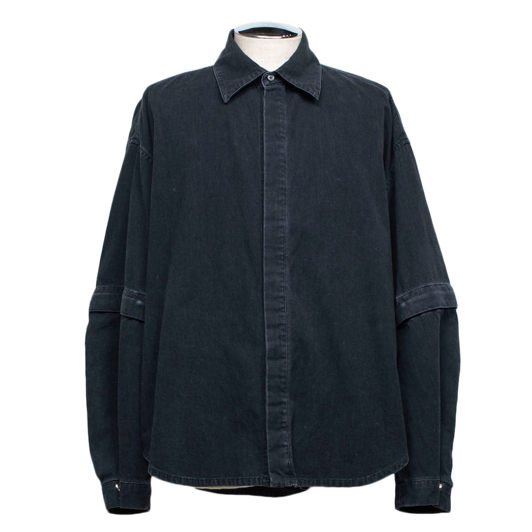 Detachable Sleeve Shirt (BLACK WASHED)
