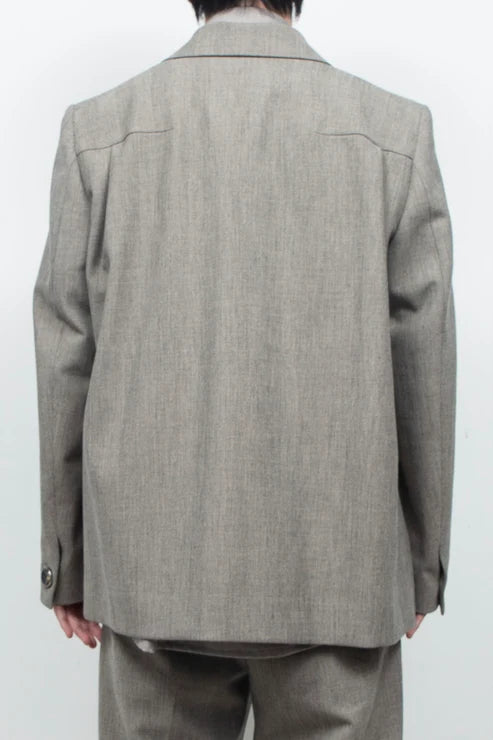 NOTCHED LAPEL DOUBLE BREASTED TAILORED JACKET