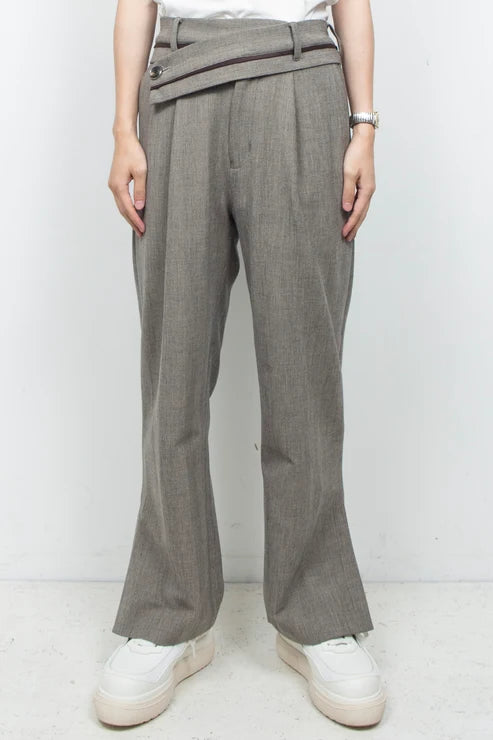 DOUBLE CROSS LUXE TWEED TWISTED WAIST TROUSERS