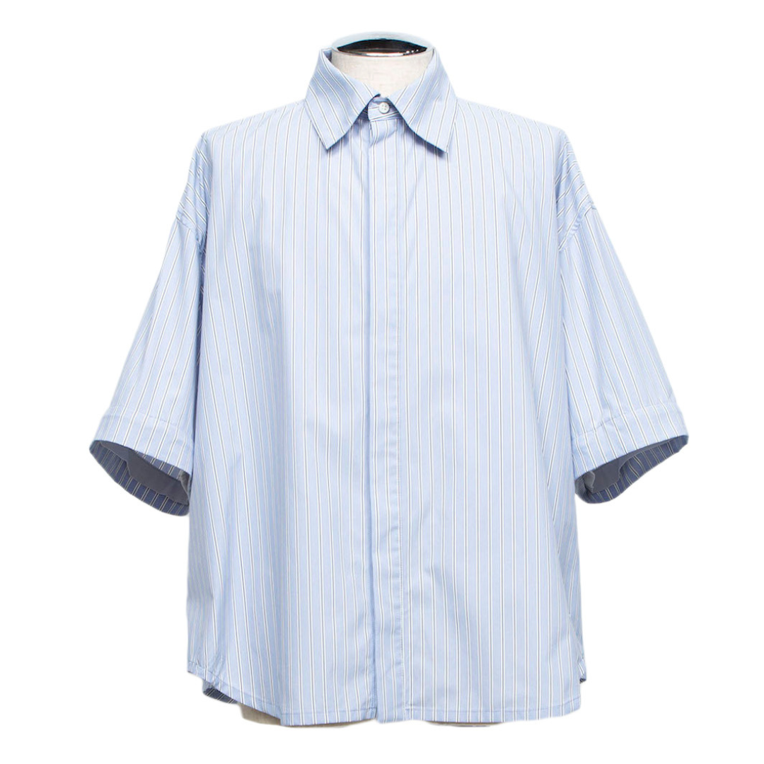 Detachable Sleeve Shirt (SAX STRIPE)