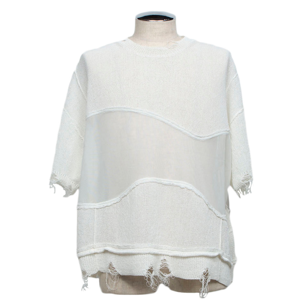 Docking Reverse Knit T-shirt (OFF WHITE)