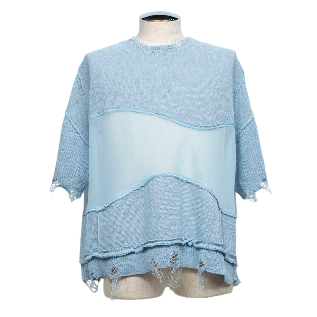 Docking Reverse Knit T-shirt (PALE BLUE)