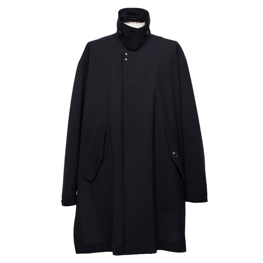 Semi-Long Soutien Collar Light Coat(BLACK)