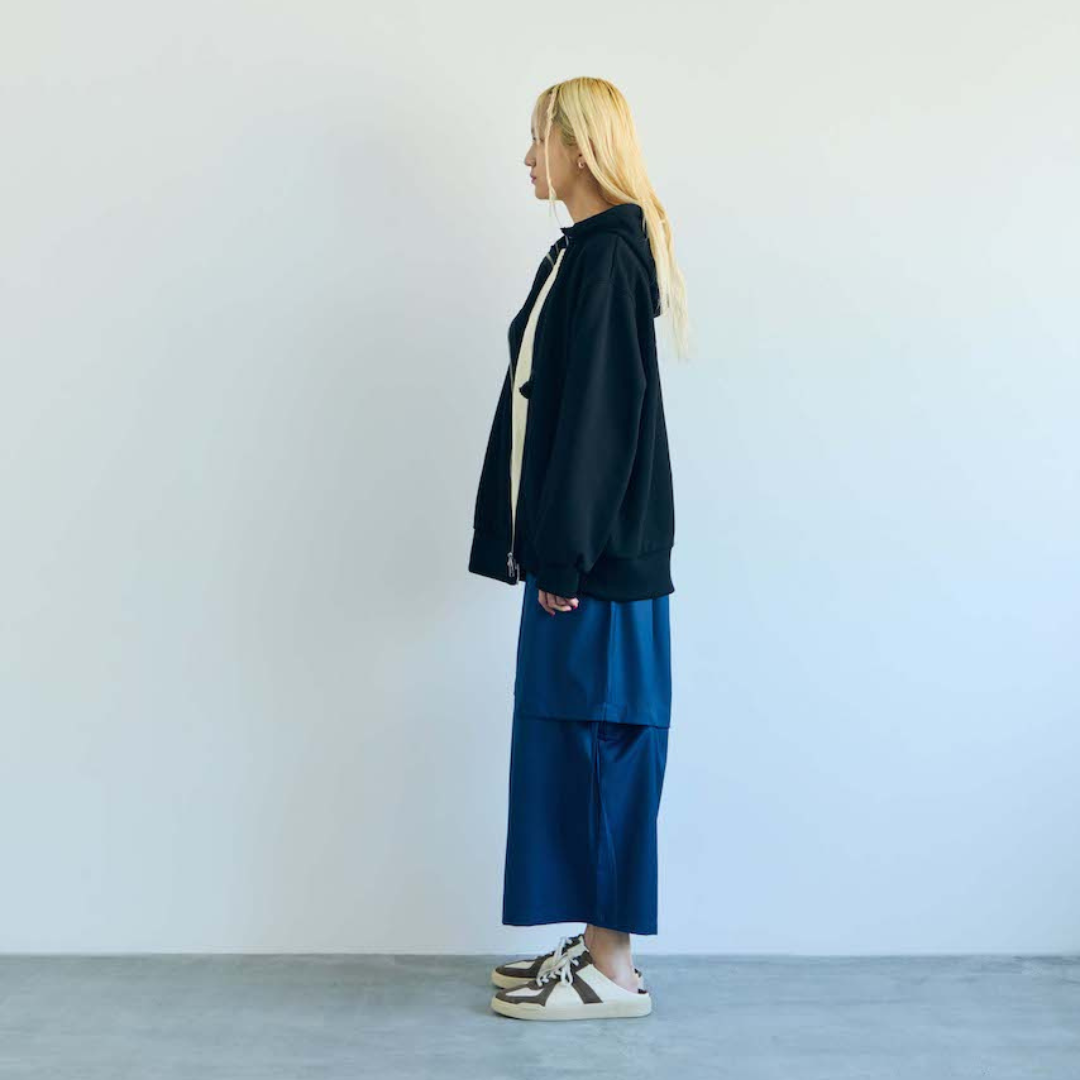 ダブルジップパーカー (BLACK)