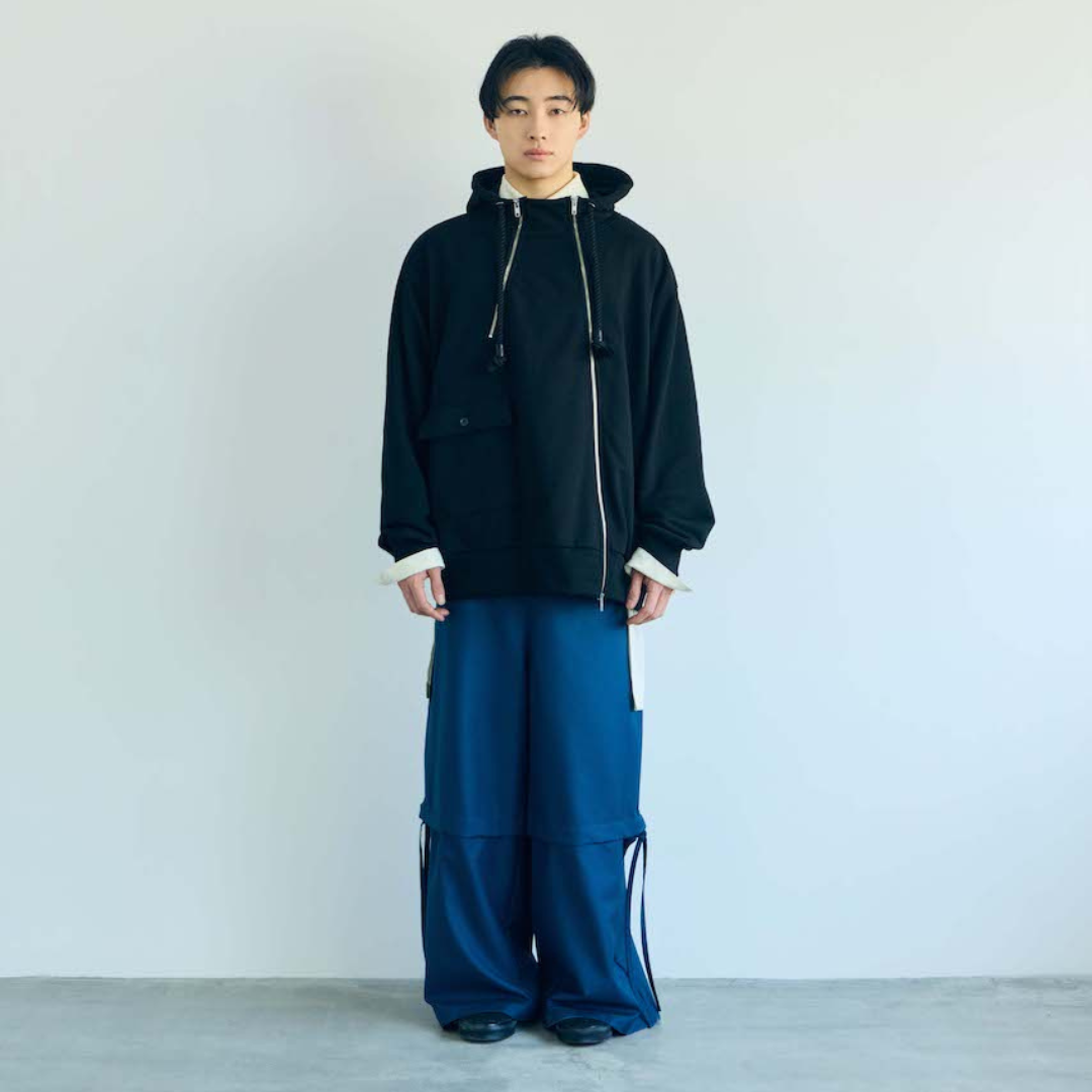 ダブルジップパーカー (BLACK)
