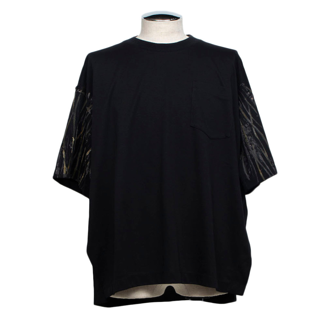 Crew Neck Short Sleeve T-shirt(BLACK×IVY)