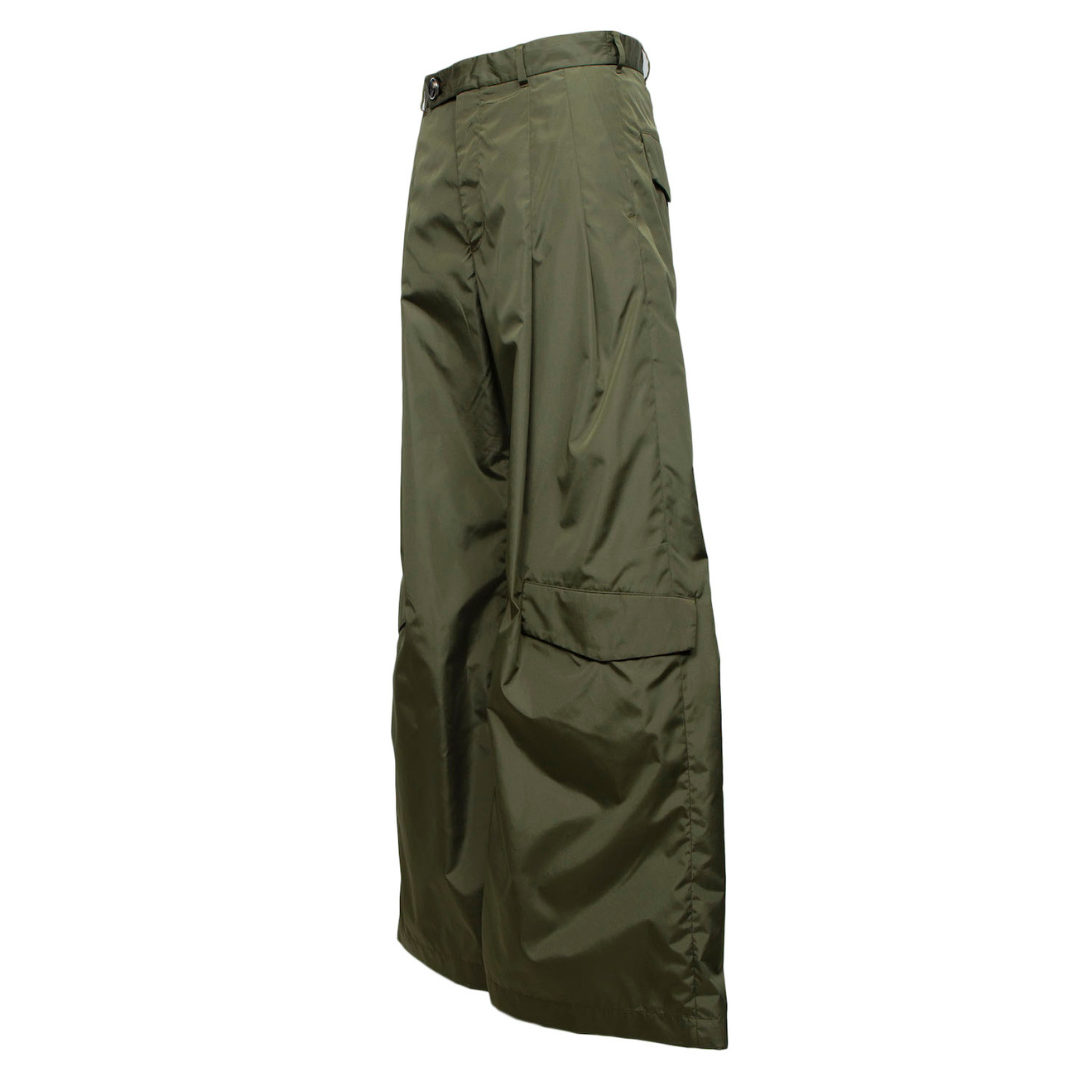 Thin-Flap Baggy Trousers (MILITARY GREEN)