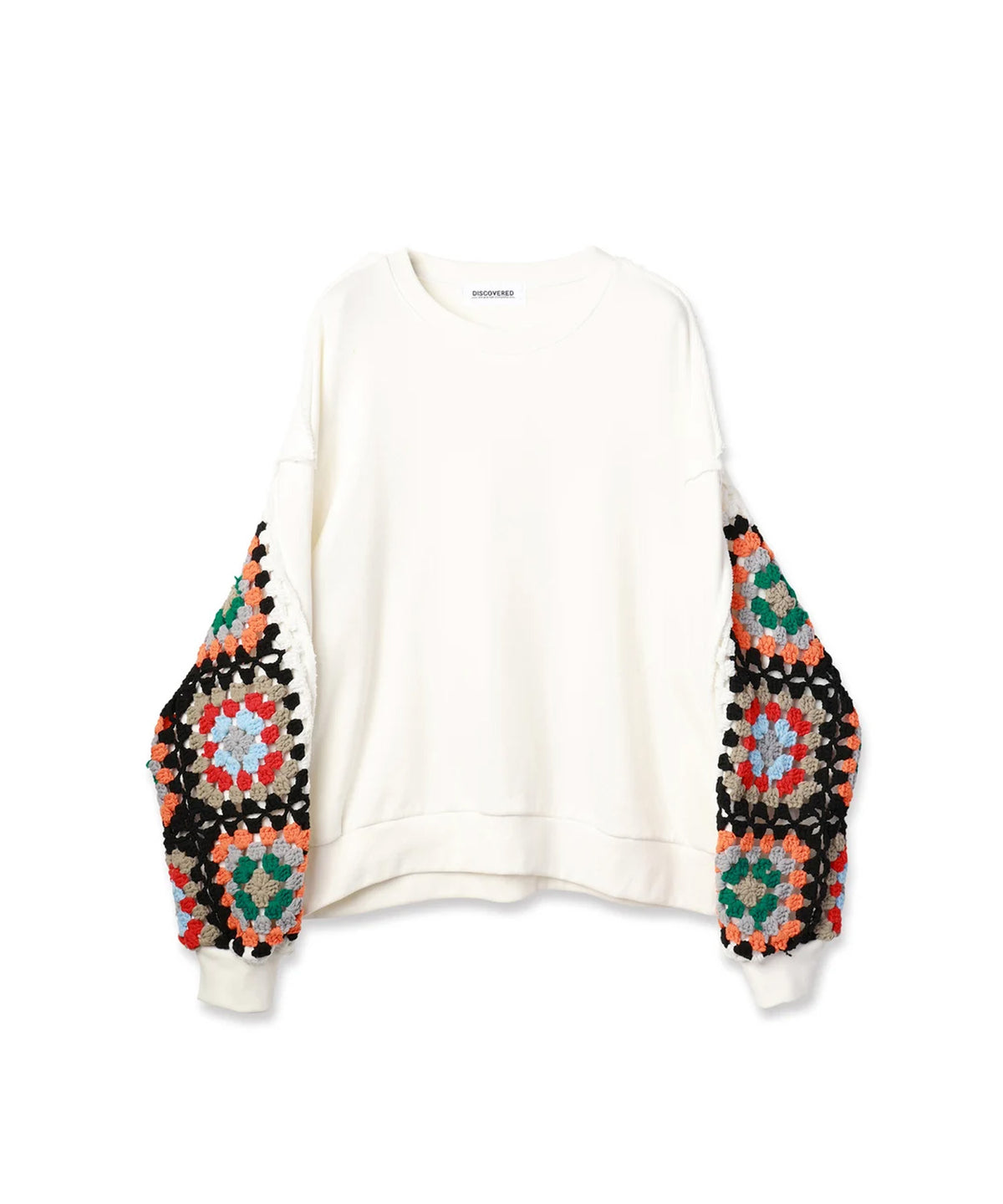 CROCHET SLEEVE SWEAT