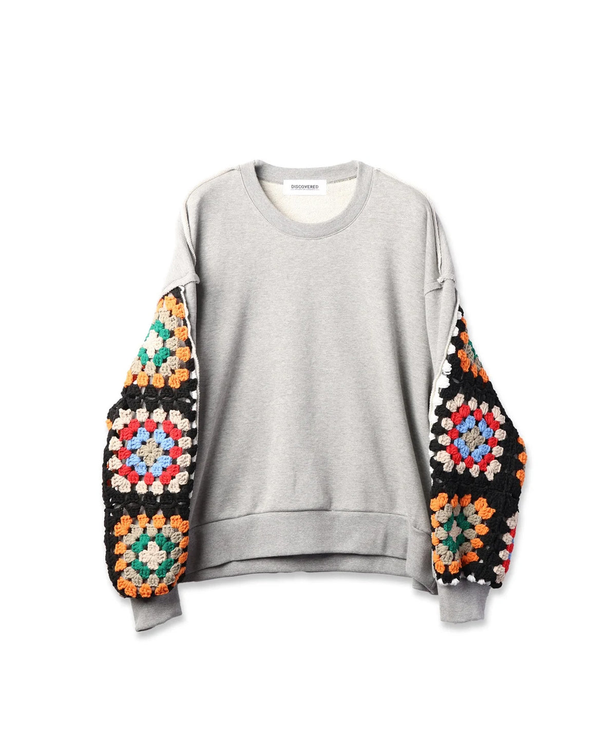 CROCHET SLEEVE SWEAT