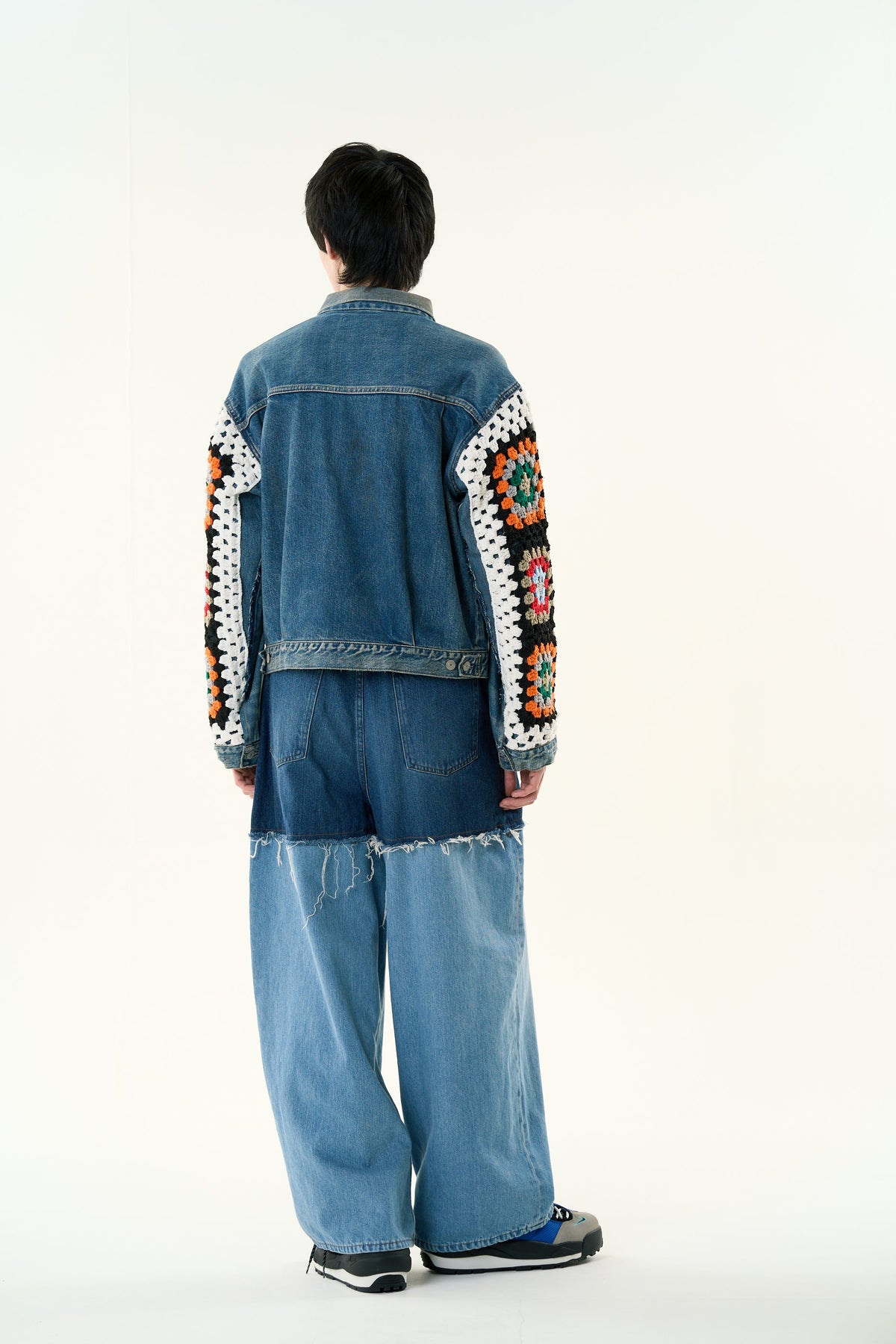 CROCHET DENIM BLOUSON