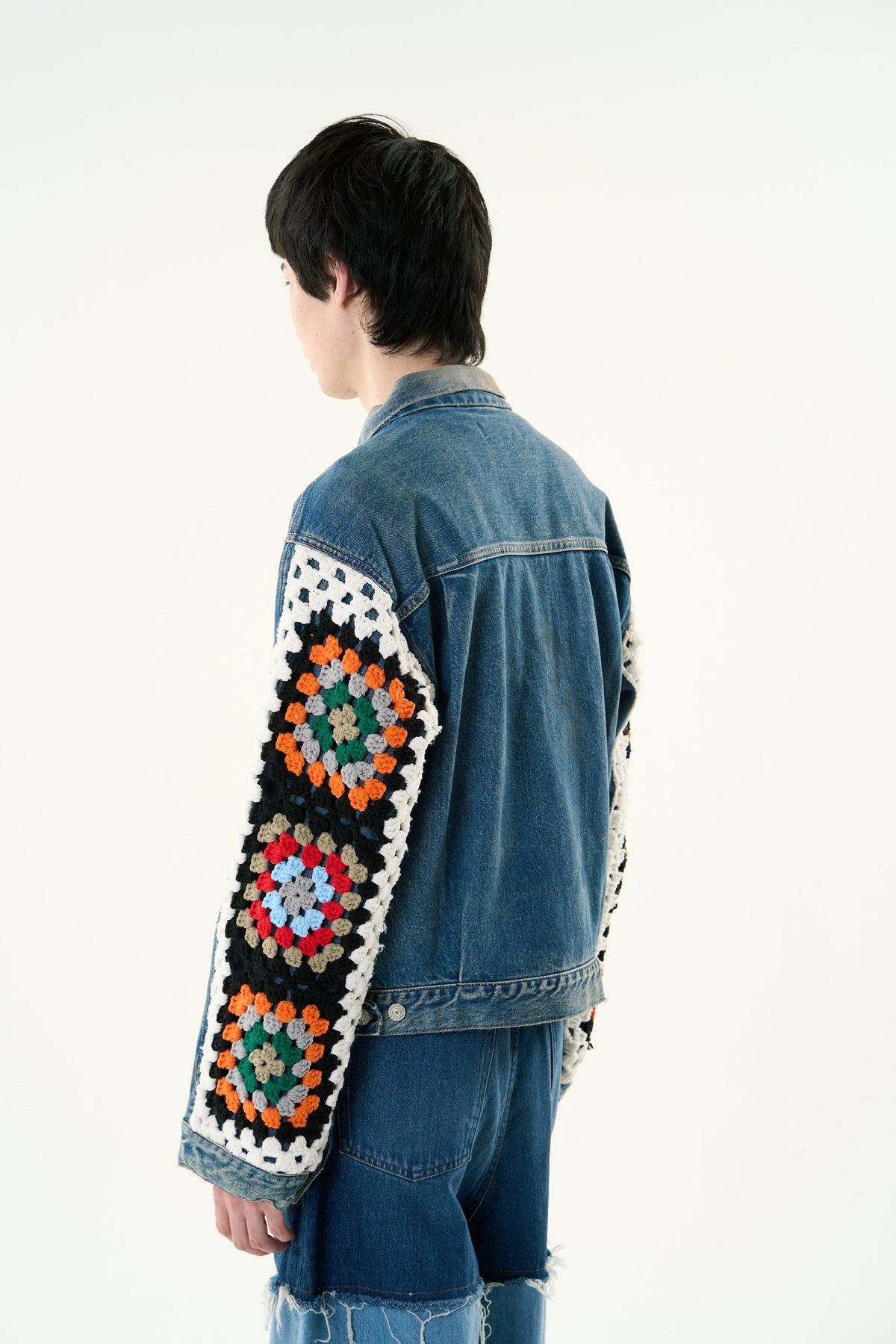 CROCHET DENIM BLOUSON