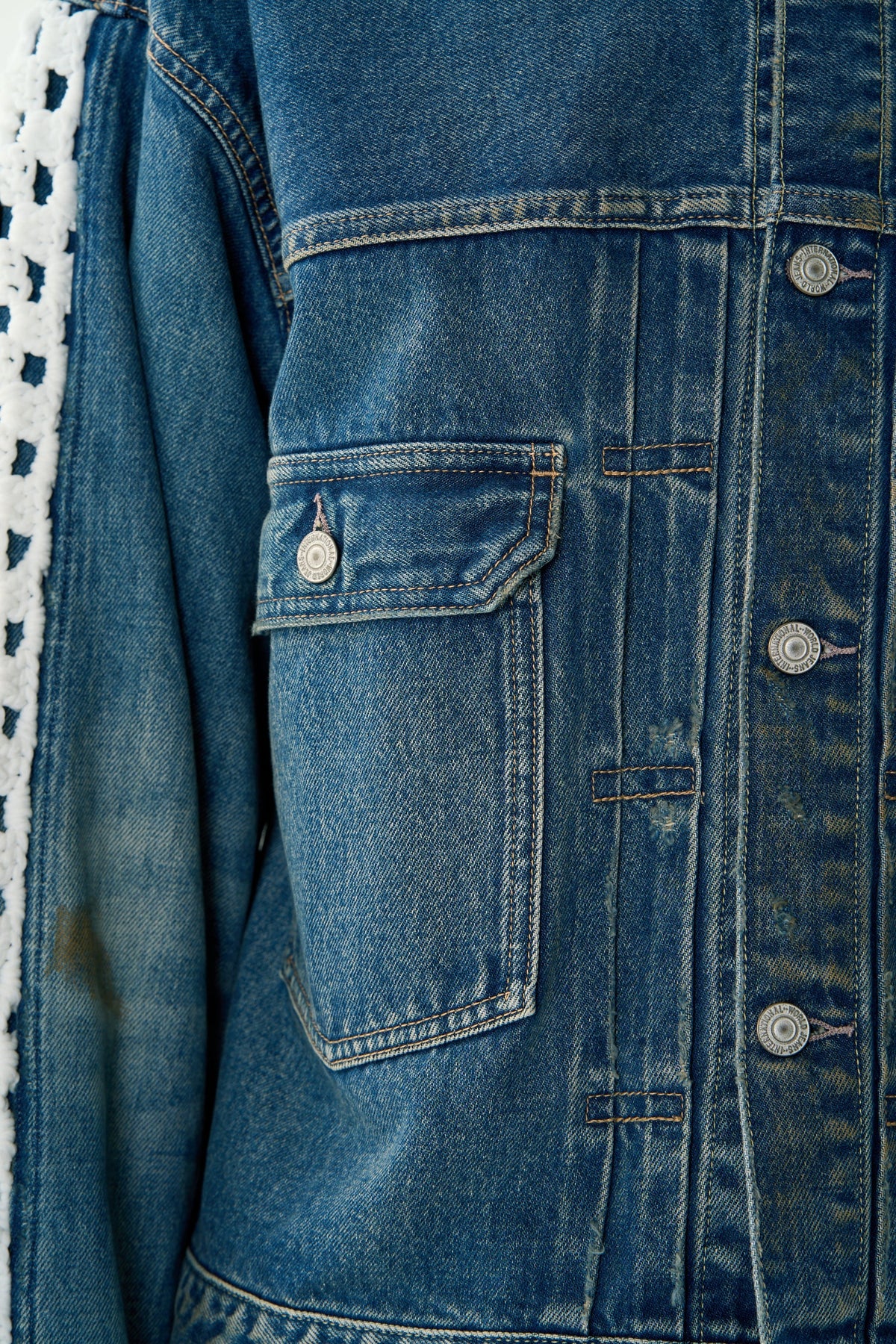 CROCHET DENIM BLOUSON