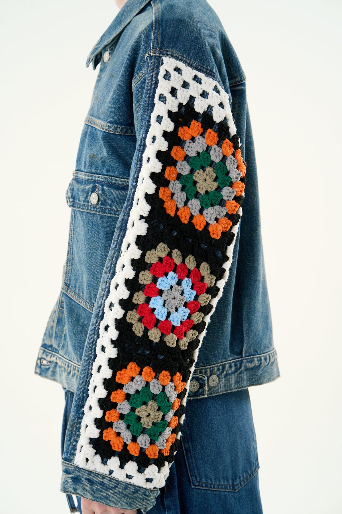 CROCHET DENIM BLOUSON