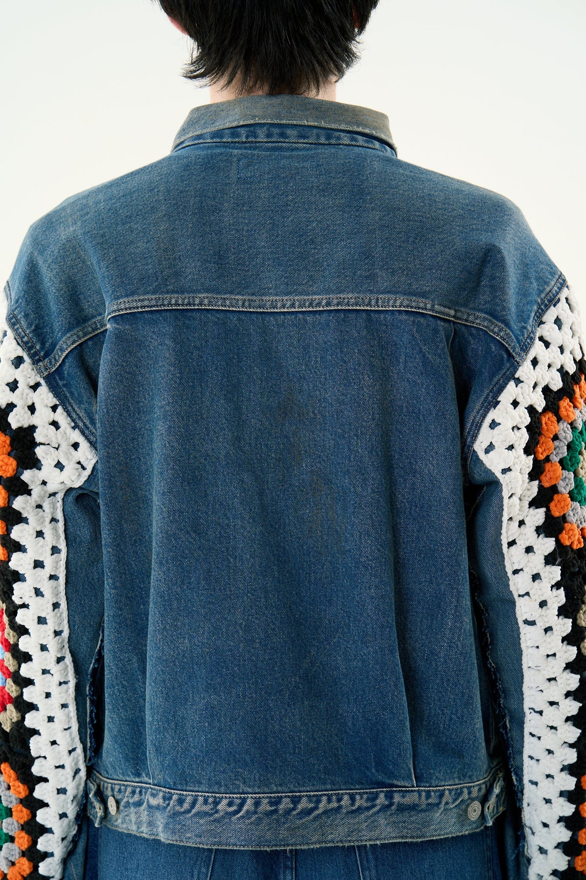 CROCHET DENIM BLOUSON