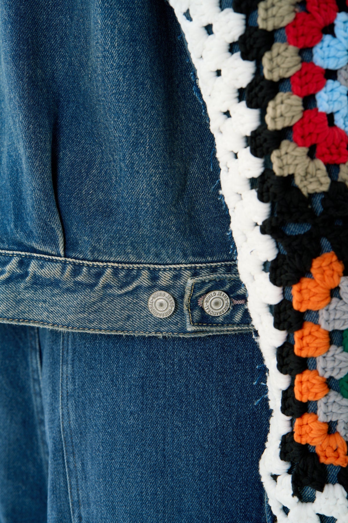 CROCHET DENIM BLOUSON