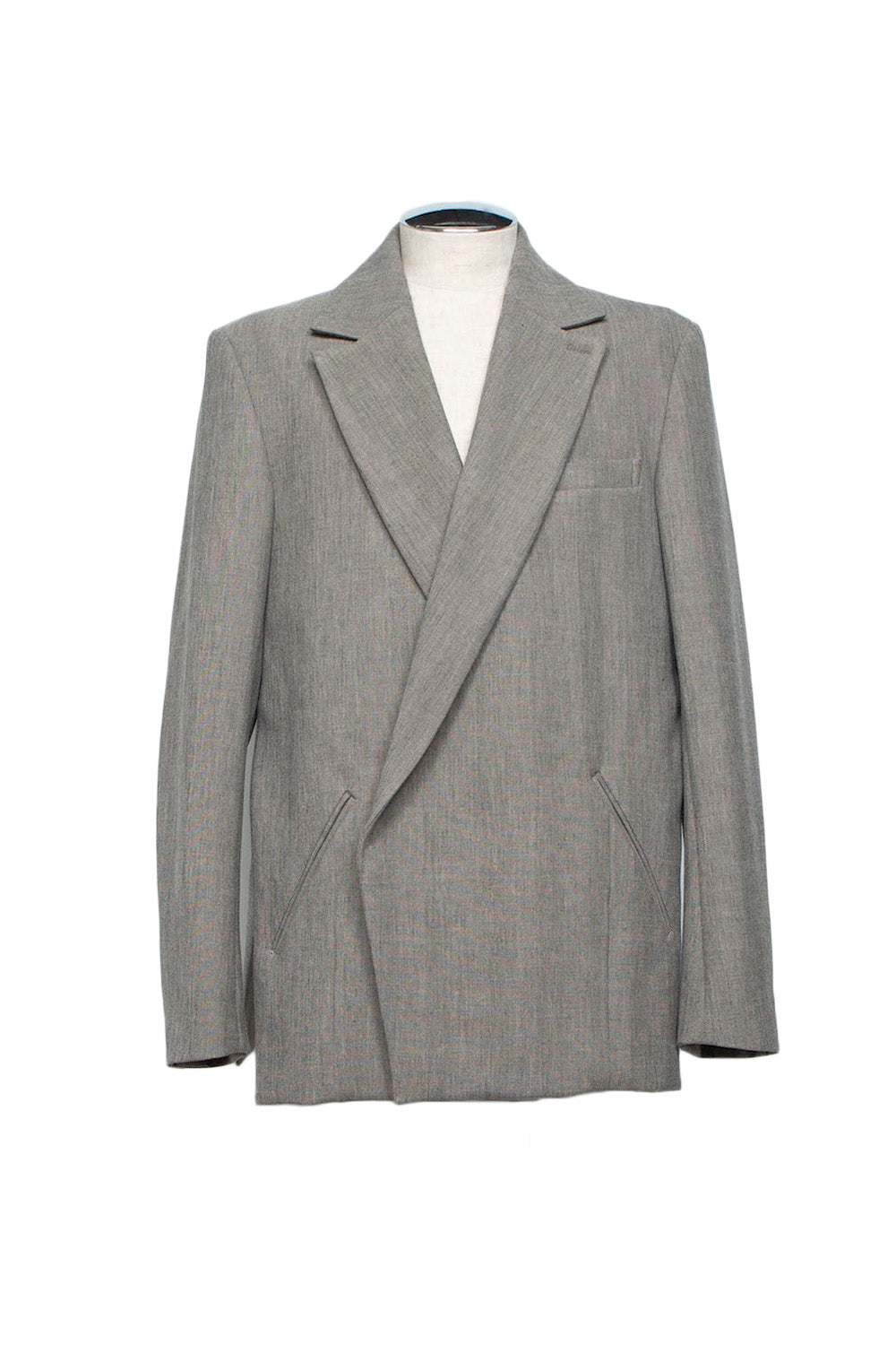 NOTCHED LAPEL DOUBLE BREASTED TAILORED JACKET