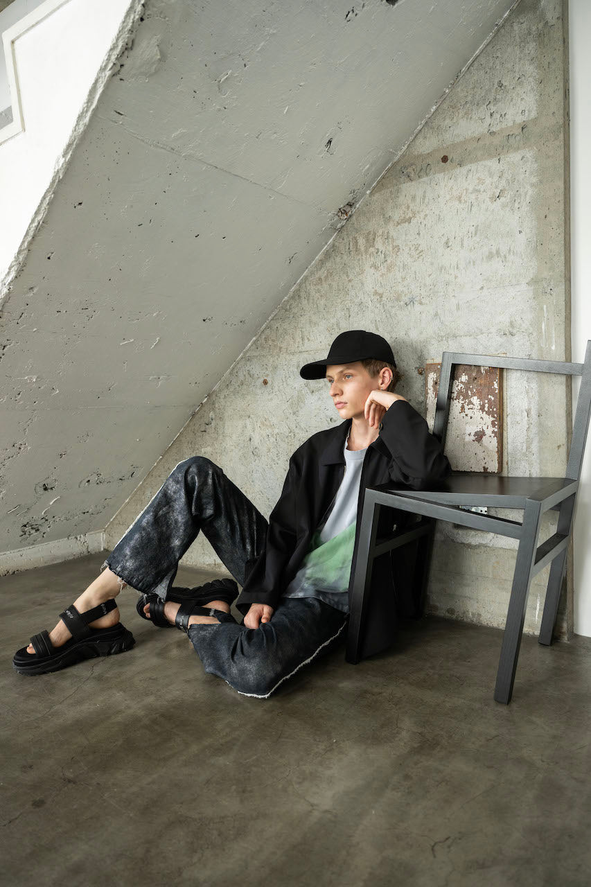 Lowrise Semi Flare Pants(BLACK×FOIL)