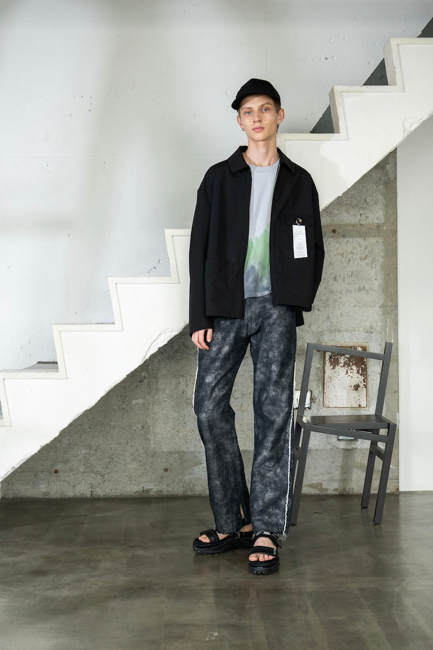Lowrise Semi Flare Pants(BLACK×FOIL)