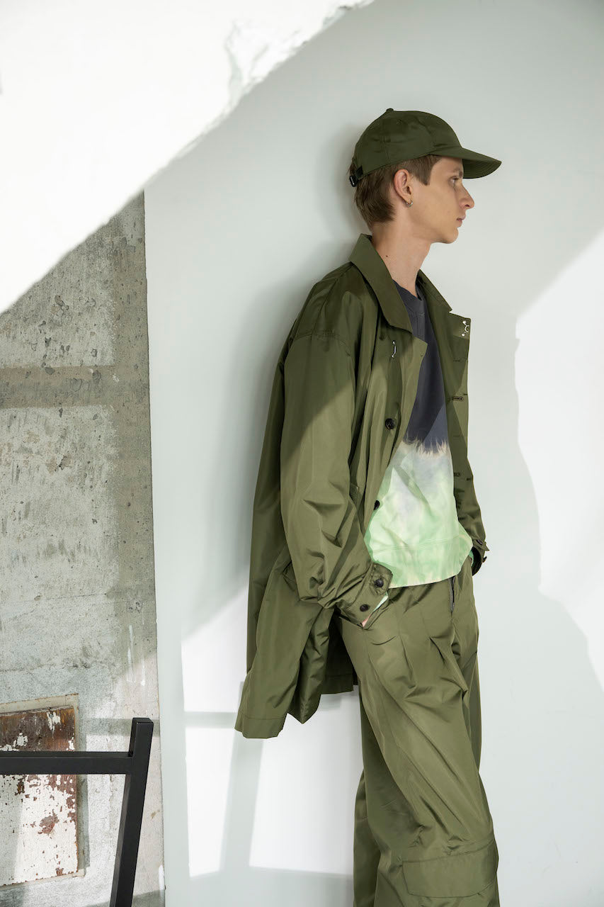 Thin-Flap Baggy Trousers (MILITARY GREEN)