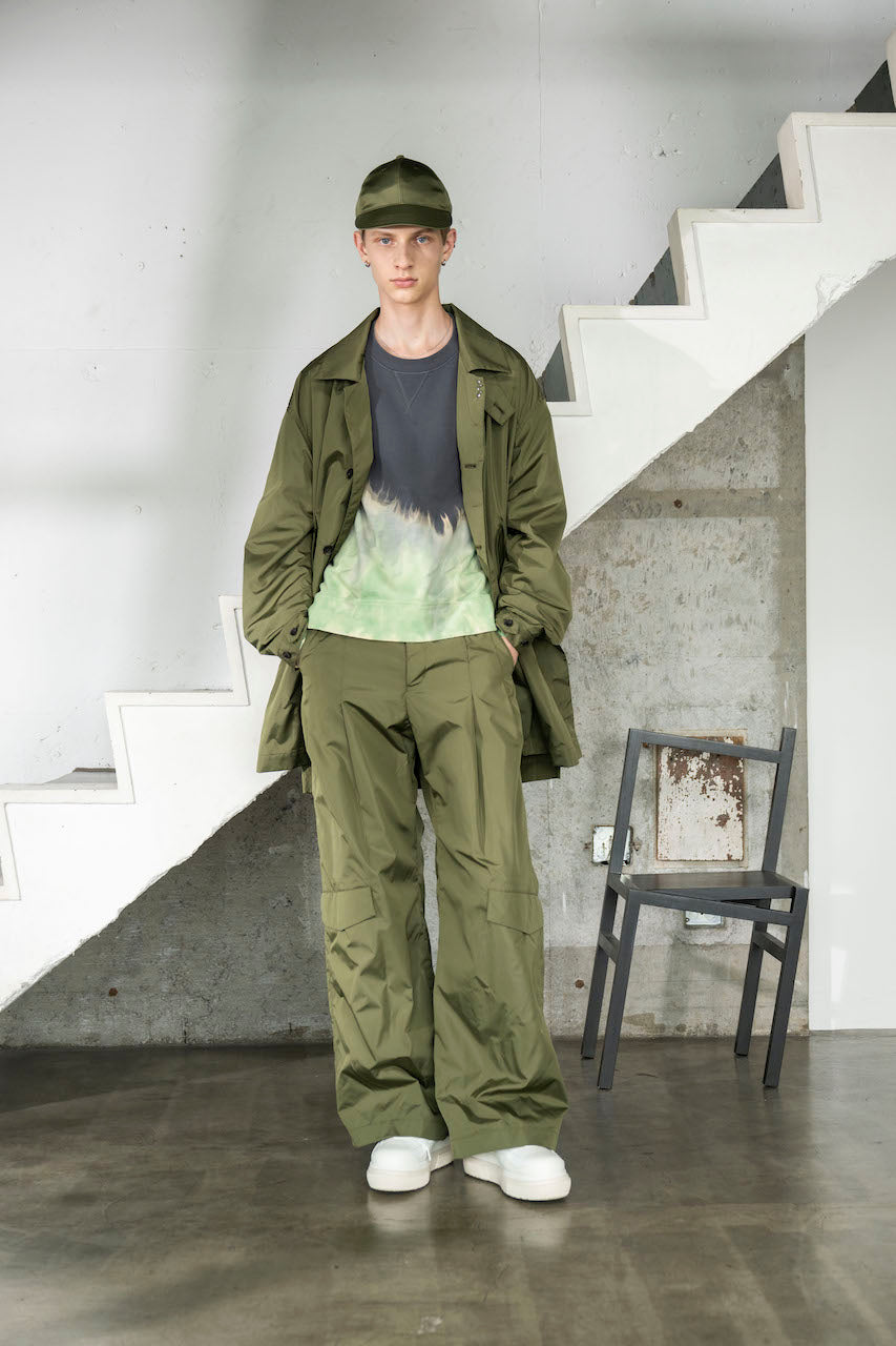 Semi-Long Soutien Collar Light Coat (MILITARY GREEN)