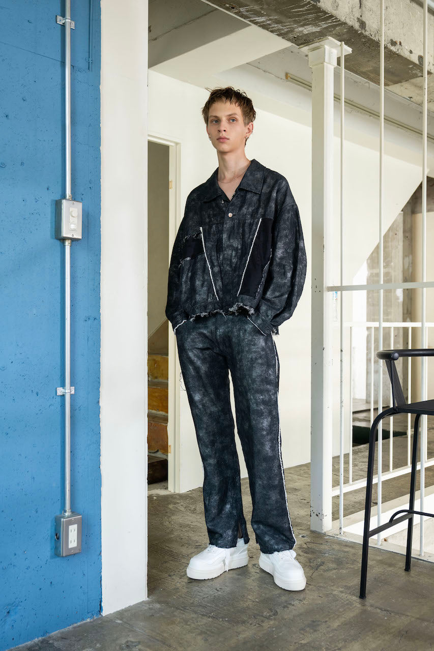 Lowrise Semi Flare Pants(BLACK×FOIL)