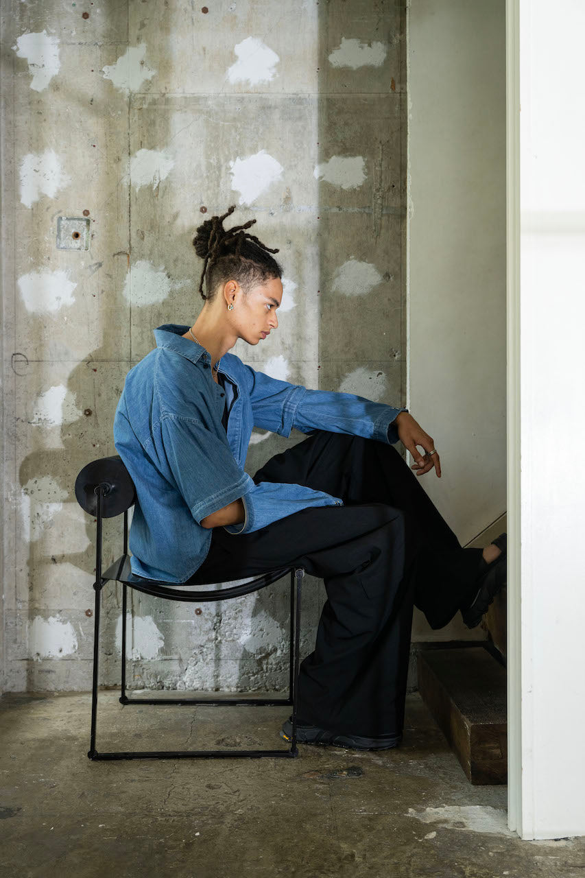 Detachable Sleeve Shirt (BLUE WASHED)