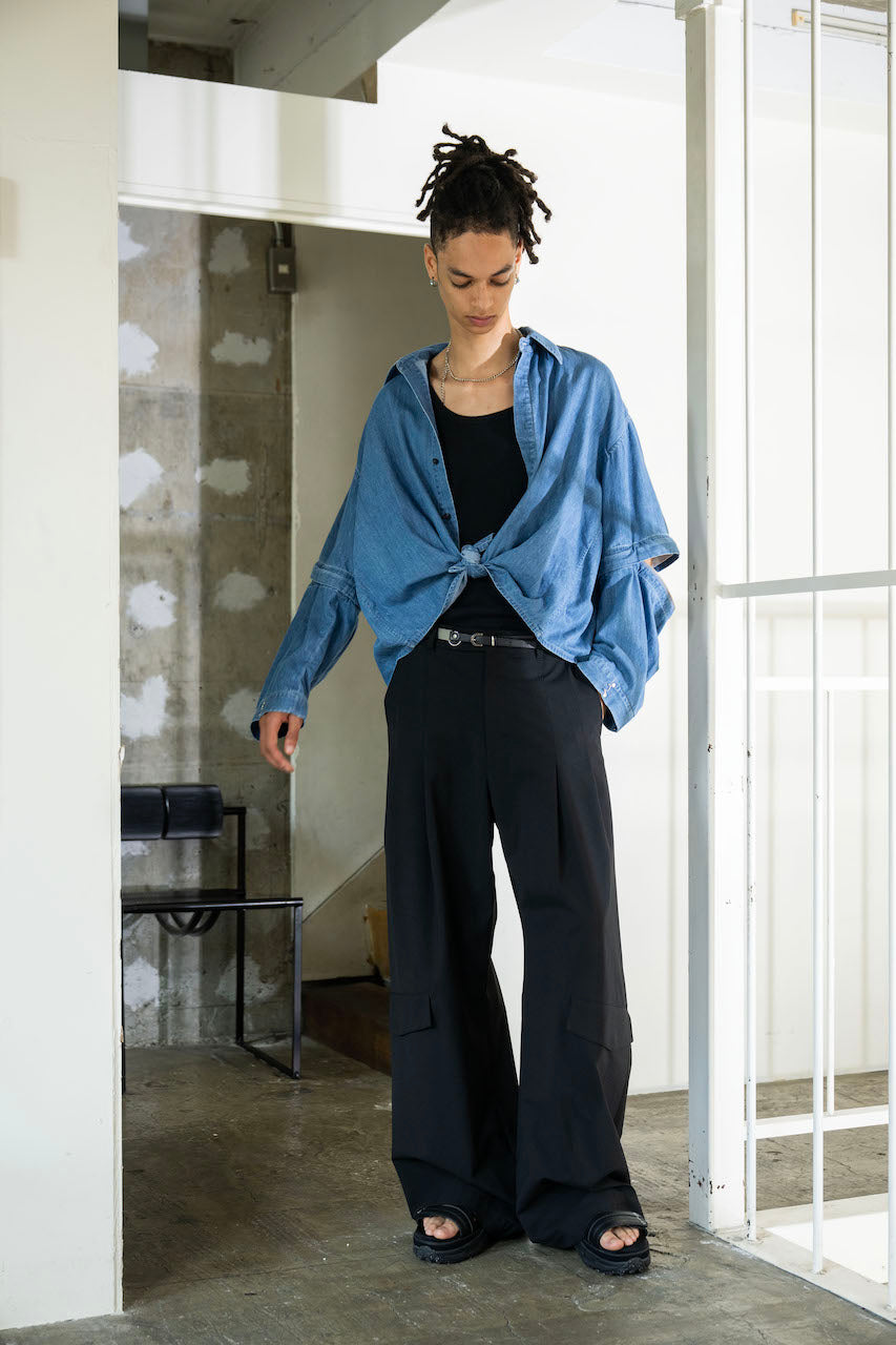 Detachable Sleeve Shirt (BLUE WASHED)