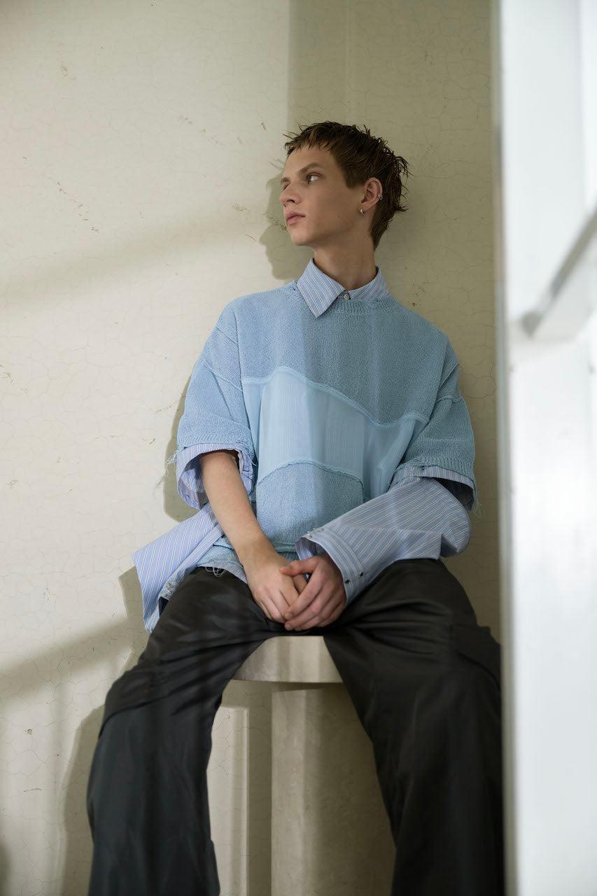 Thin-Flap Baggy Trousers (CHARCOAL)