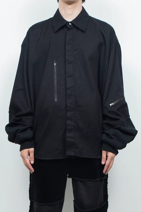 LIGHT OZ DENIM TWIST SLEEVE SHIRT