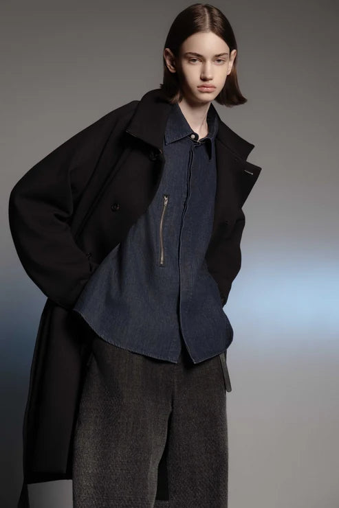 LIGHT OZ DENIM TWIST SLEEVE SHIRT