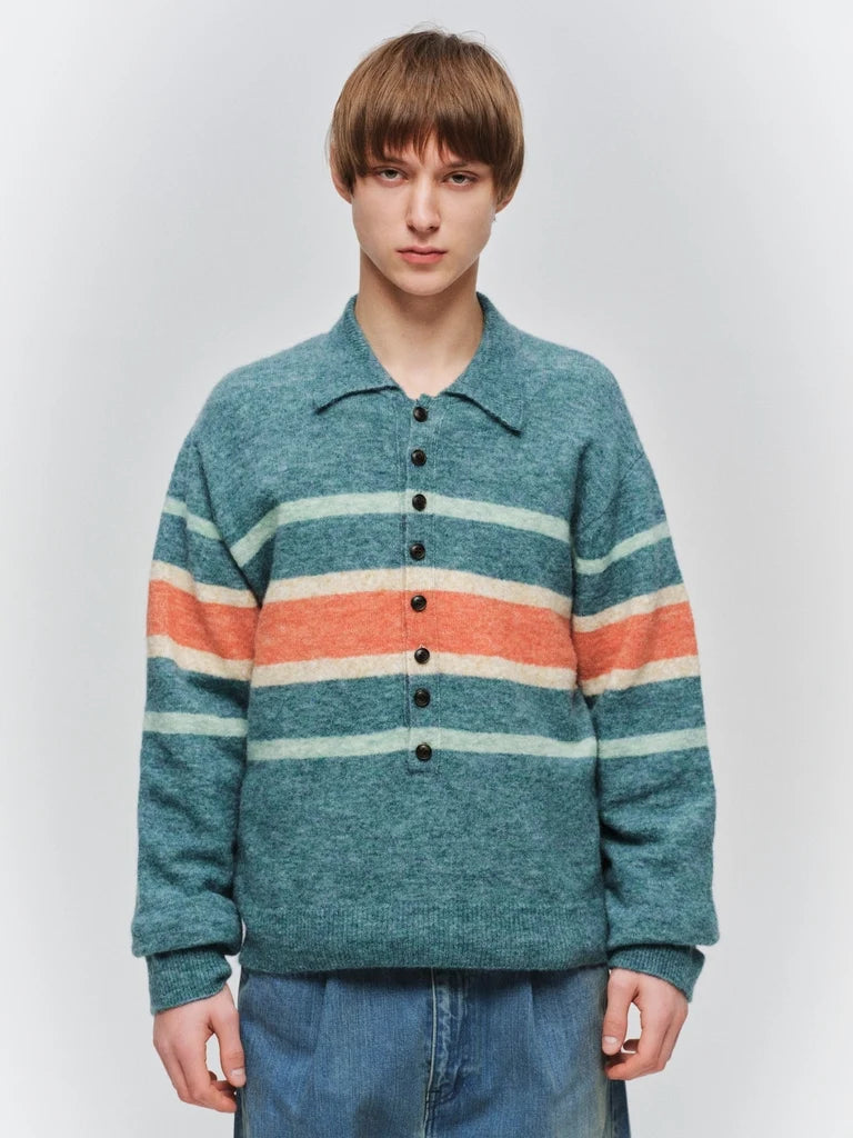 STRIPED KNIT POLO