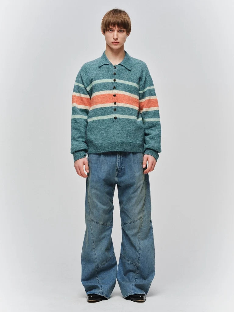 STRIPED KNIT POLO