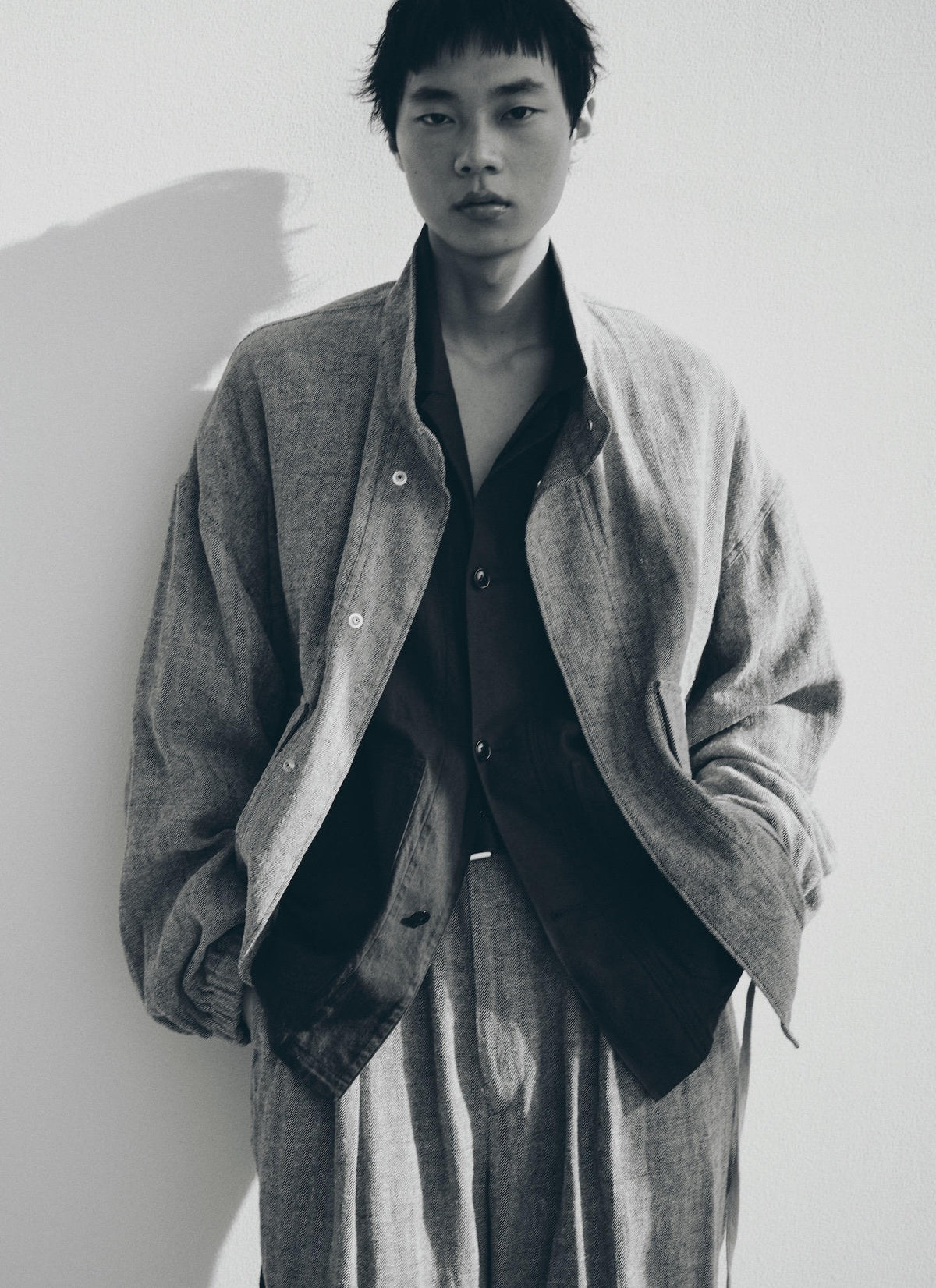 2-PLEATED CP PANTS SILK/LINEN